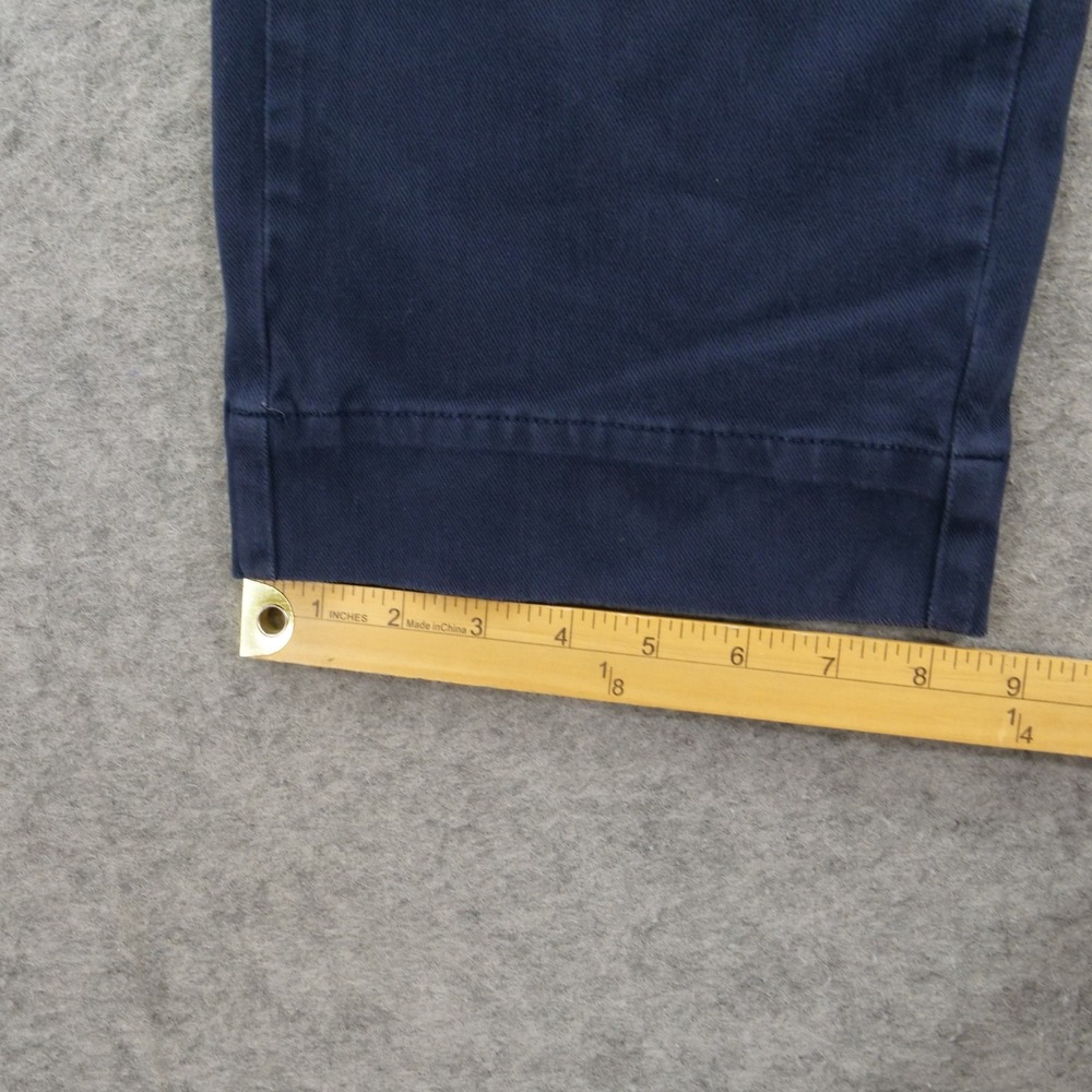 Faherty Pants Womens 8 Navy Blue Organic Cotton Stretch Wide Leg Chino High Rise - Picture 11 of 11